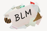 BLM word, aesthetic paper collage typography