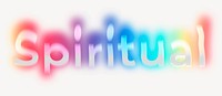 Spiritual word, neon psychedelic typography