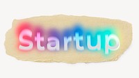 Startup ripped paper word typography
