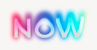 Now word, neon psychedelic typography