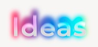 Ideas word, neon psychedelic typography