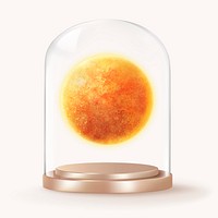 Planet Sun in glass dome, space, galaxy concept art