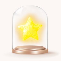 Glowing star in glass dome