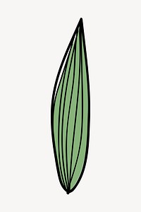 Aesthetic leaf sticker, botanical doodle vector