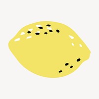 Lemon fruit sticker, aesthetic doodle vector