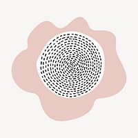 Pink flower doodle sticker, abstract botanical aesthetic vector