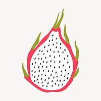 Pitaya, dragon fruit sticker, aesthetic doodle vector