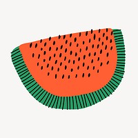 Watermelon fruit sticker, aesthetic doodle vector