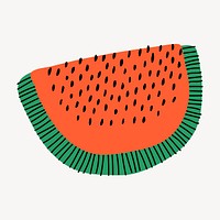Watermelon fruit sticker, aesthetic doodle psd