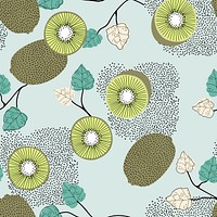 Kiwi pattern background, aesthetic fruit doodle vector
