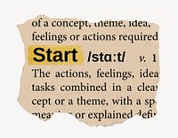 Start ripped dictionary, editable word collage element psd