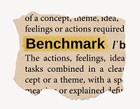 Benchmark ripped dictionary, editable word collage element psd