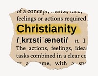 Christianity ripped dictionary, editable word collage element psd