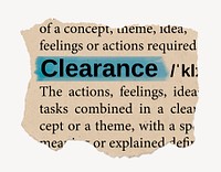 Clearance ripped dictionary, editable word collage element psd