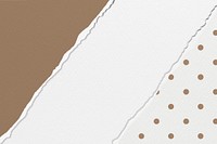 Brown tone torn paper background, polka dot design