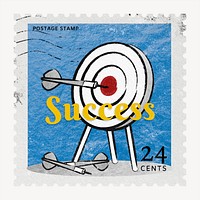 Success postage stamp sticker, business stationery psd