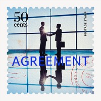 Business agreement postage stamp sticker,  stationery psd