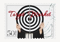 Target market postage stamp, business stationery collage element