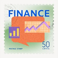 Finance postage stamp sticker, business stationery psd