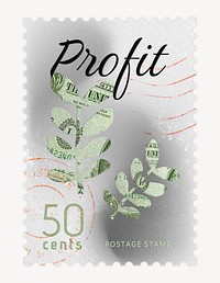 Profit postage stamp sticker, business stationery psd