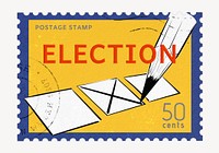 Election postage stamp sticker, business stationery psd