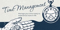 Time management Twitter ad template, business remixed media vector