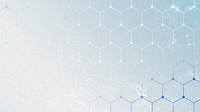 Blue technology desktop wallpaper, minimal honeycomb background