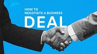 Business deal presentation template, businessmen handshake remixed media vector