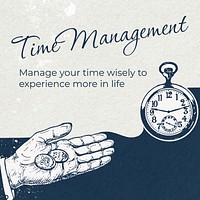 Time management Instagram post template, business remixed media vector