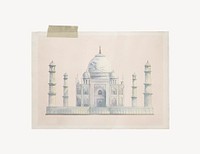 Simple postcard frame background, Taj Mahal