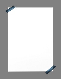 White paper mockup frame, tape design psd