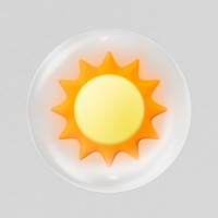 Sun 3D bubble collage element psd