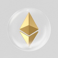 Ethereum 3D bubble collage element psd