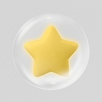 Star 3D bubble collage element psd