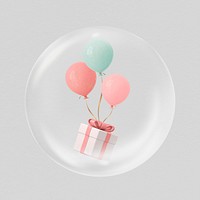 Gift 3D bubble collage element psd