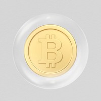 Bitcoin 3D bubble collage element psd