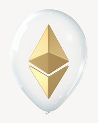 Ethereum 3D balloon collage element psd