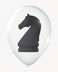 Chess piece 3D balloon collage element psd