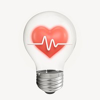 Medical idea 3D lightbulb collage element psd