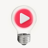 Play video 3D lightbulb, entertainment clipart