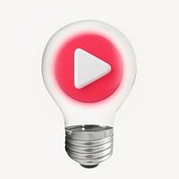Play video 3D lightbulb collage element psd