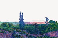 Henri-Edmond Cross's nature landscape border background, famous artwork remixed by rawpixel 