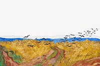 Van Gogh's Wheatfield with Crows border background, famous artwork remixed by rawpixel 