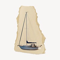 Sailboat, torn paper design