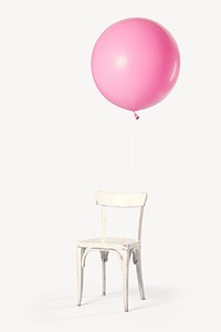 Balloon chair sticker, festive decor image psd