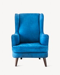 Retro armchair, furniture isolated image
