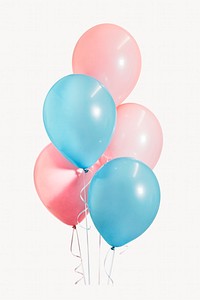Birthday balloons, festive decor isolated image