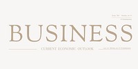 Business newspaper nameplate, modern publishing logo