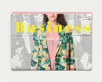 Trendy businesswoman newspaper, business headline
