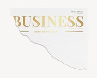 Modern ripped business newspaper, gold nameplate design
